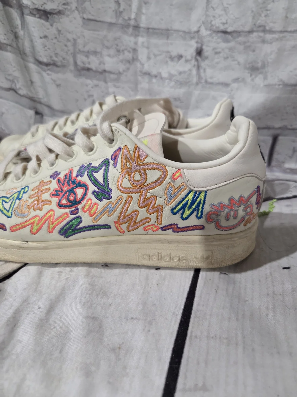 Adidas Stan Smith Pride Embroidered Cream  Sneakers